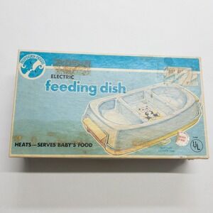 Vintage Electric Baby Food Warming Dish Nursery Feeding Plate w/ Box 1950s Retro